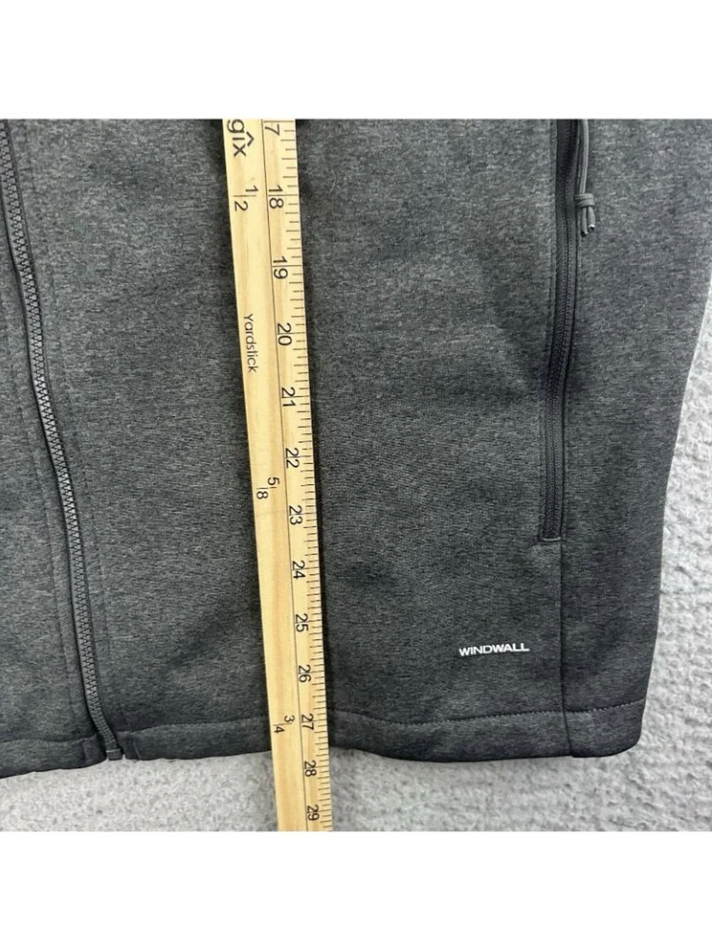 The North Face Windwall Vest Mens Large Gray Fleece Full Zip Sleeveless Outdoor